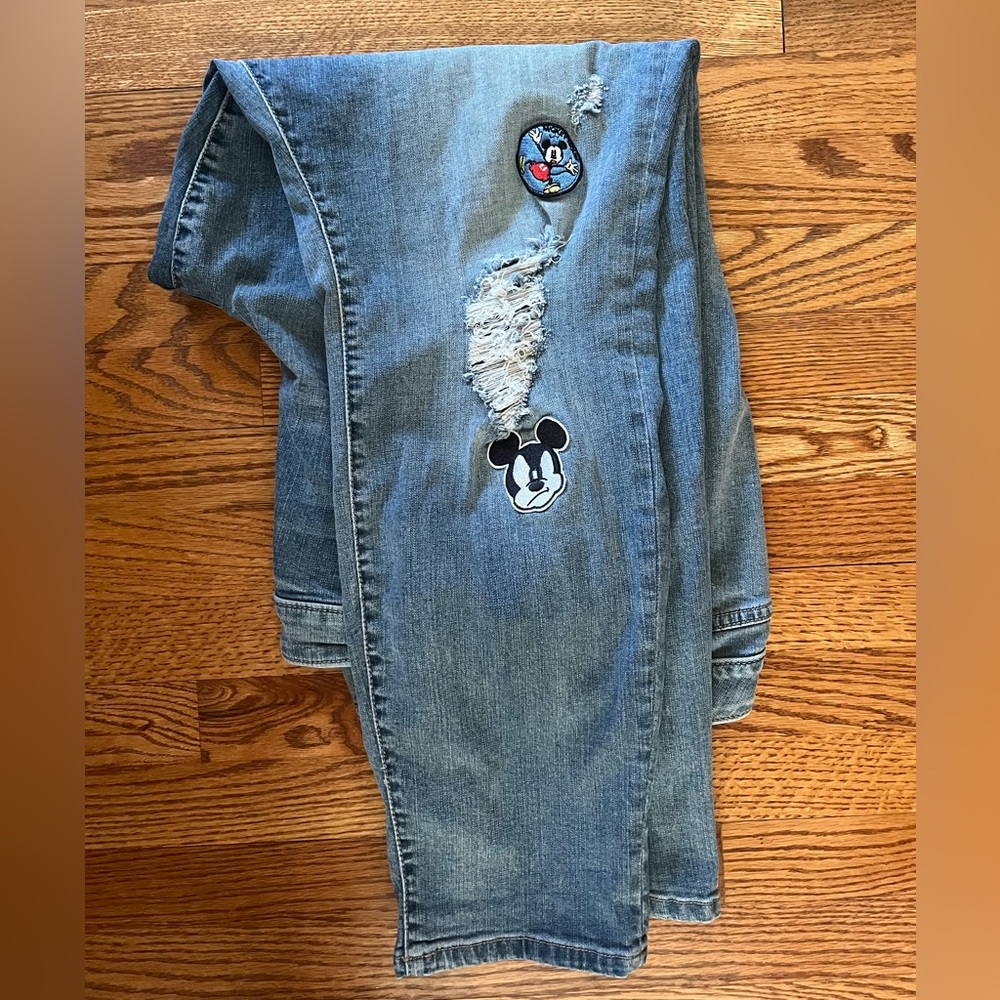 Mickey Mouse Patch Distressed Jeans - image 2